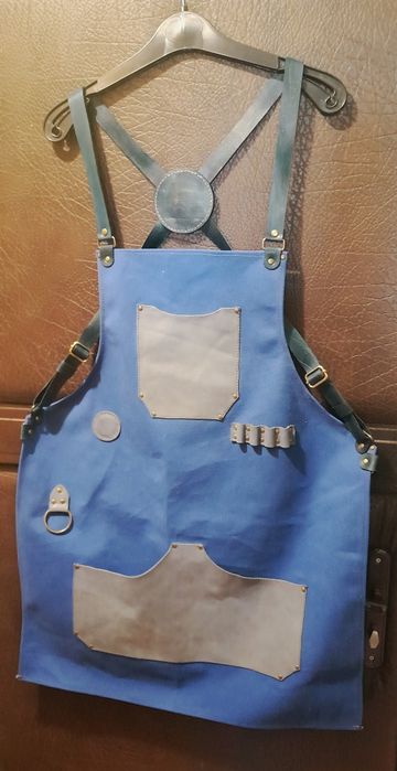 Работна престилка  от брезент и  естествена кожа
