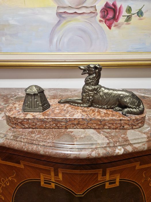 Страхотна антикварна френска фигурална мастилница