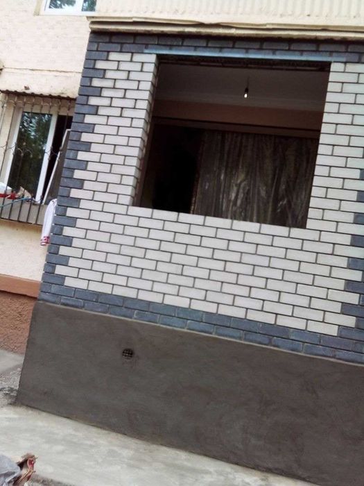 Кладка балкона ğisht teramiz штукатурка стяжка Гишт терамиз перегородк