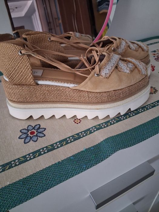 Espadrile hand-made nr 37 ingust