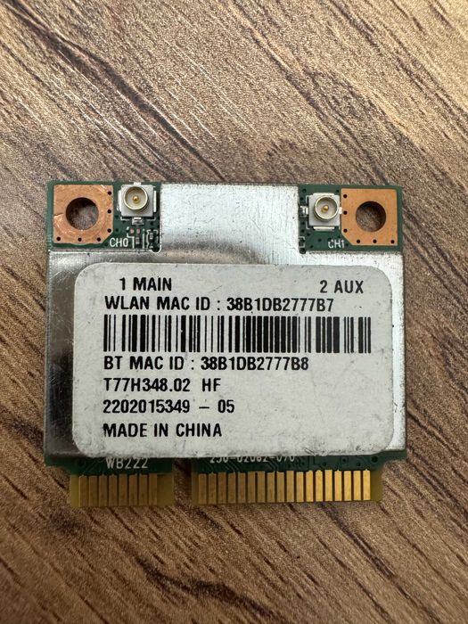 Сетевая карта, адаптер Wi-Fi + Bluetooth Atheros AR5B22/AR9462
