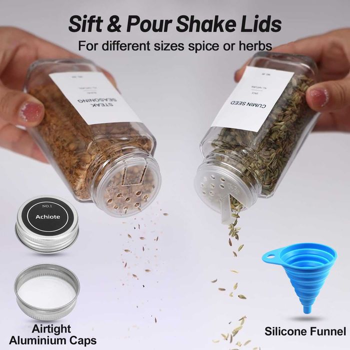 Органайзер за подправки с 28 буркана поставки за чекмедже етикети