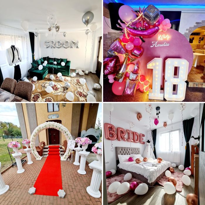 Nunta botez aranjamente flori/baloane/Cabina foto/360 video/Fum miri