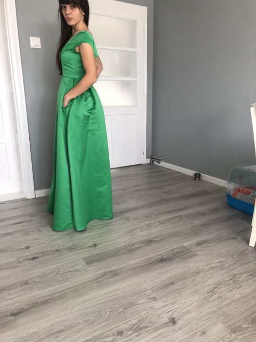 Rochie NOUA de gala/eleganta lunga verde, cu buZunare ,foarte frumoasa