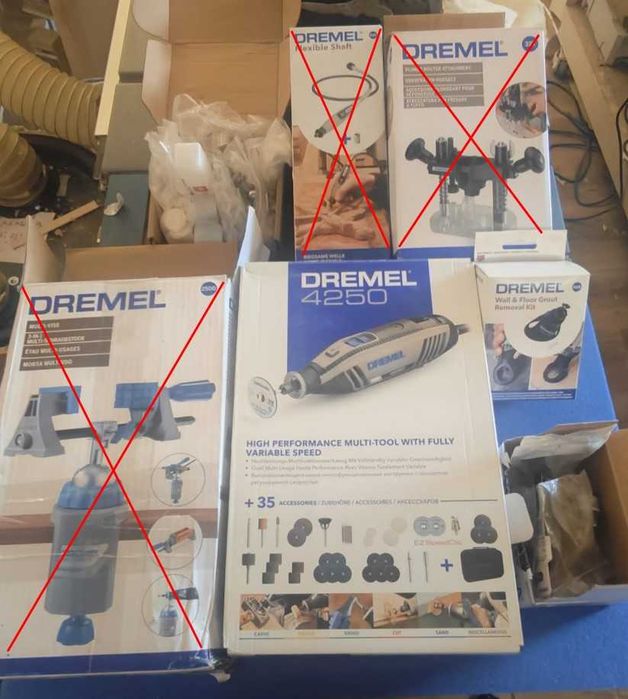 Lot mare Dremel, toate NOI, cu unealtă multifuncțională Dremel 4250, garanție