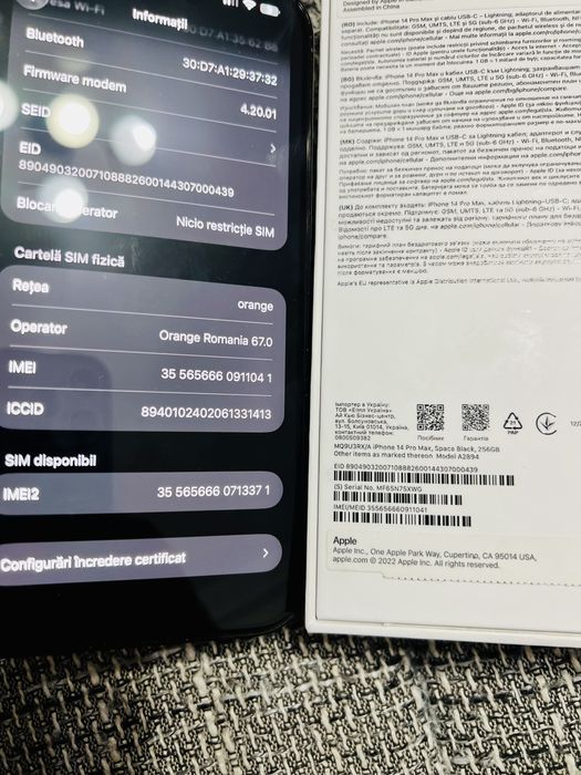 Iphone 14 pro max 256 gb black