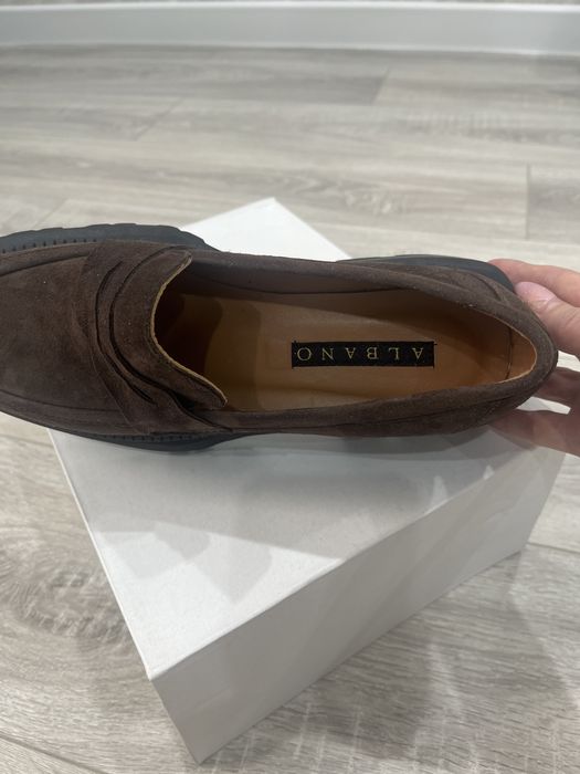 Лоферы замшевые