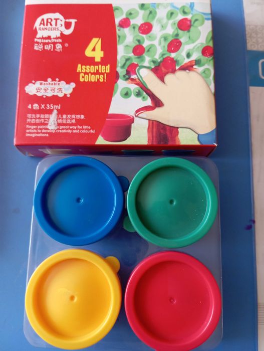 Палитра для рисования, краски пальчиковые