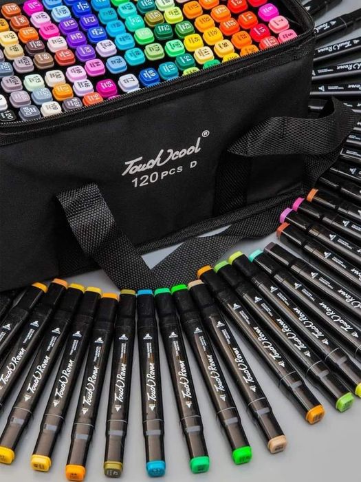 Комплект от маркери с две страни и калъф за съхранение