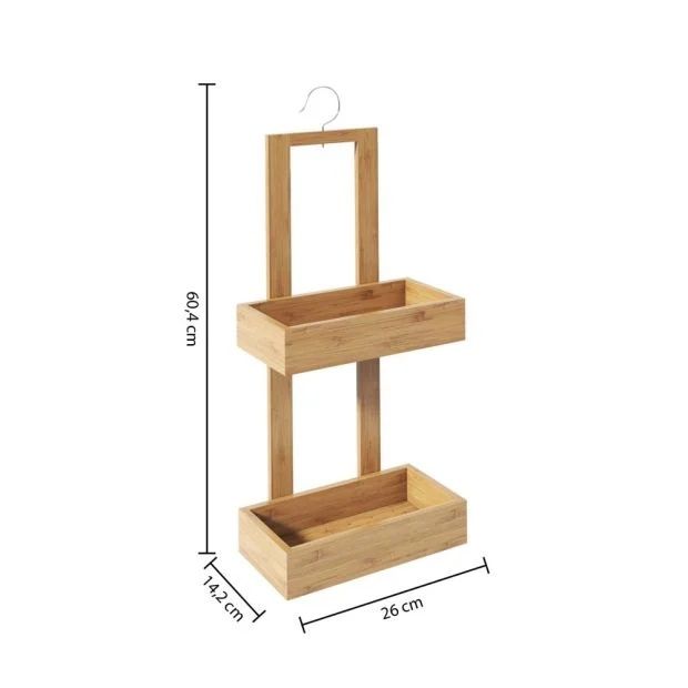 Бамбукова етажерка за баня с 2 сандъчета
