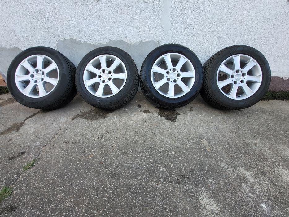 Vând / schimb jante de aluminiu cu pneuri de iarna 225/55/R16, 5x112