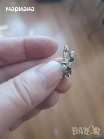 сребърни пръстени и обеци с камъни-комплект