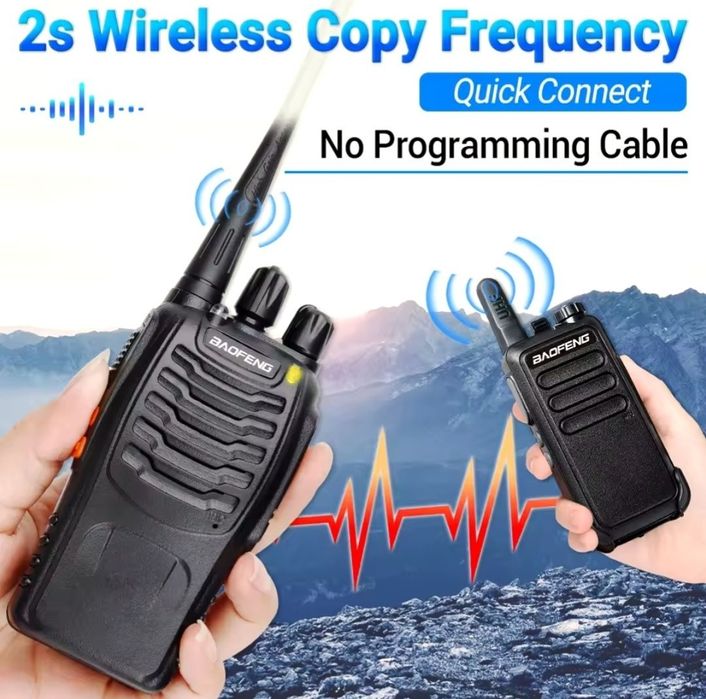 Stații Radio Walkie-talkie Semnal 5km 16 canale, volum ajustabil+ acumulatori incluși , Set 2 stații , noi in cutie , ideale la Vânătoare Pescuit etc
