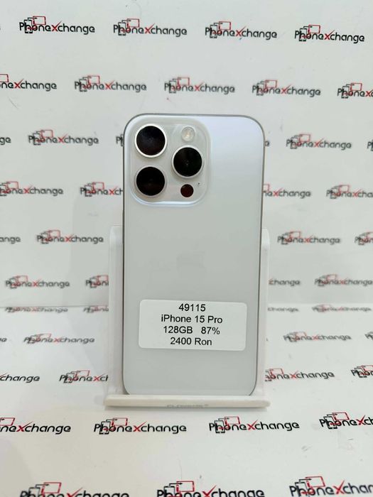iPhone 15 Pro White Neverlocked 128GB 87% 49115