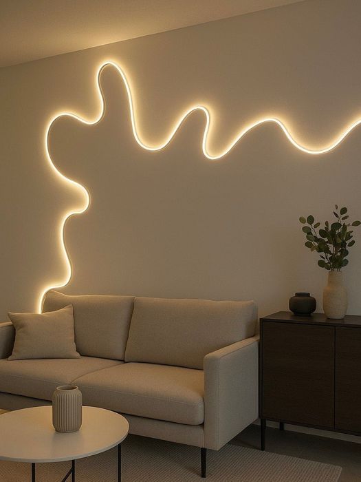 Гибкая неоновая LED лента на 220/12V (neon flex, подсветка метражная)