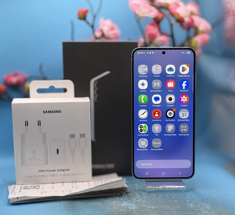 ГАРАНЦИОНЕН!!! Samsung Galaxy S25, 12GB RAM, 128GB, 5G, Icyblue + подарък оригинално зарядно