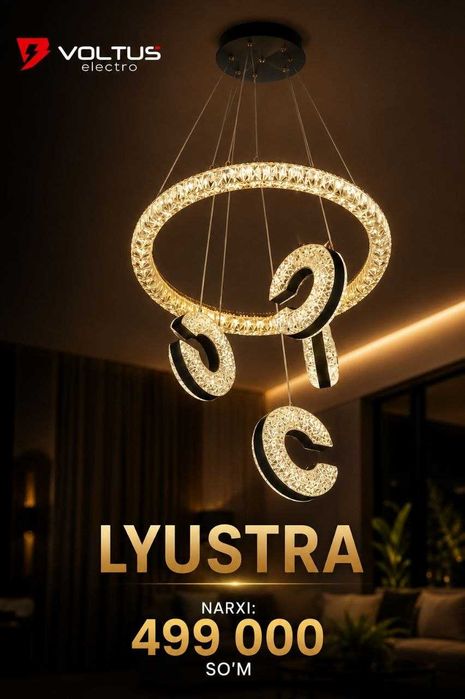 Kristalli LED osma lyustra