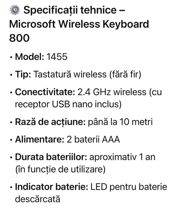 Vand tastatura Microsoft Wired K800