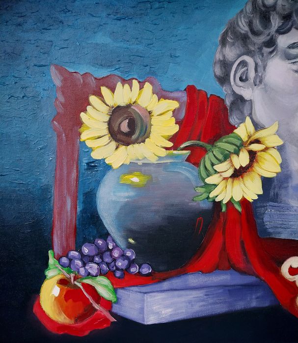 Pictură pe pânză în acrilic.