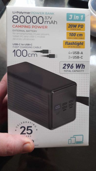 baterie externa 80000mA 65w powerbank incarcare fast  laptop telefoane