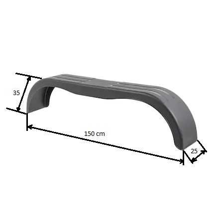 Aripa material plastic pentru remorci cu axe tandem