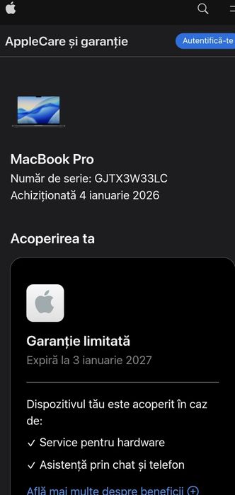Apple MacBook 14" Pro M5 16GB RAM 512GB garantie 2027