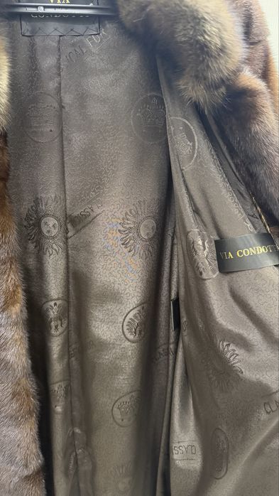 Норковая шуба , воротник куница