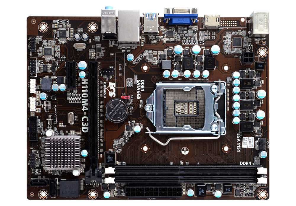 Elite Group H1104-C43 1151 soket DDR4 holati ideal + garantiya