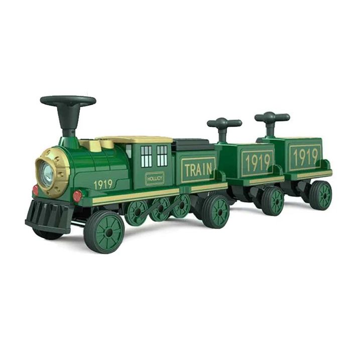 Trenulet electric cu 2 vagone pt. 4 copii SX1919 4x 45W 12V 14ah Green