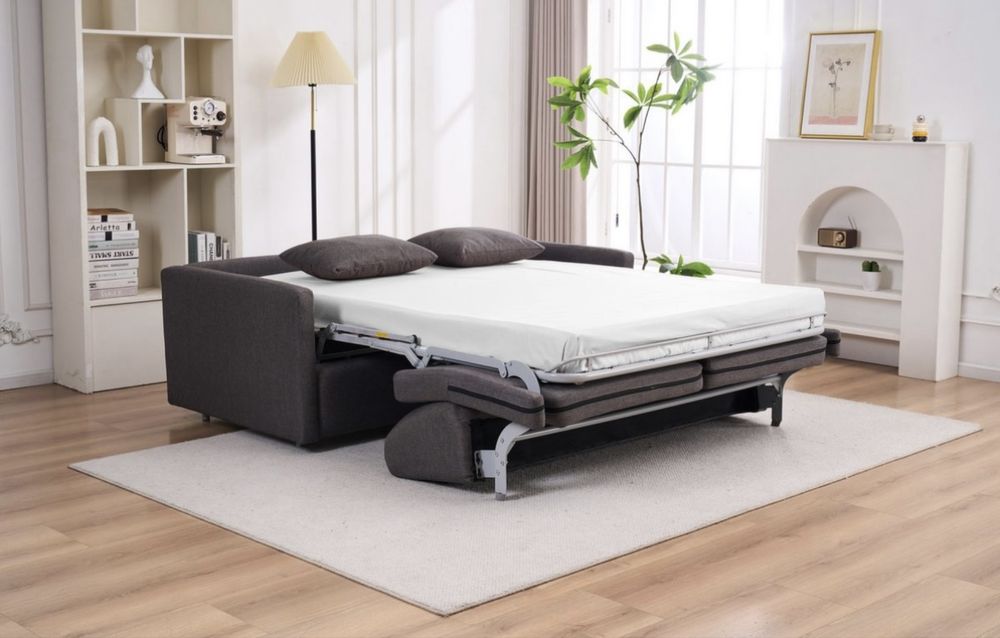 Canapea extensibilă 3 locuri cu saltea – 186 cm – sistem tip pat