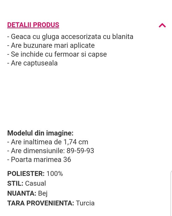 Geaca femei ca noua 36-42