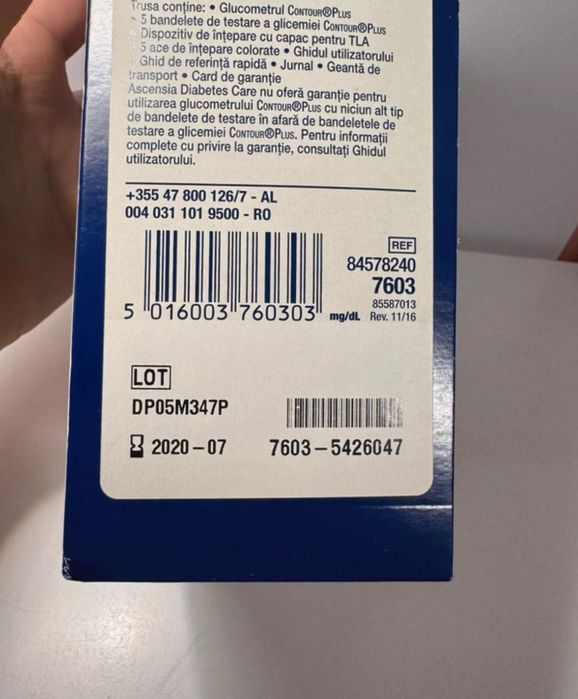 Aparat de glicemie/glucometru, Control Plus