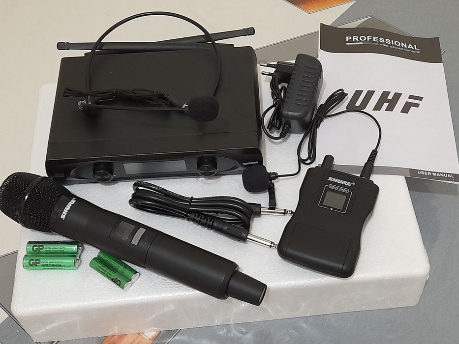 Микрофон  mikrofon дистанционный модел; Shure UGX-68HL 
(в комплекта 3