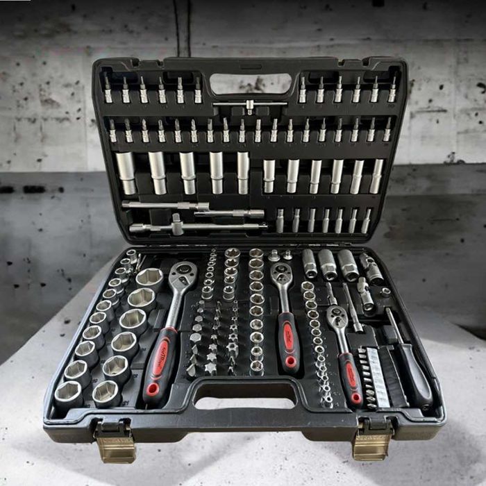 Куфар с интрументи 172 части UKC гедоре с 3 бр тресчотки