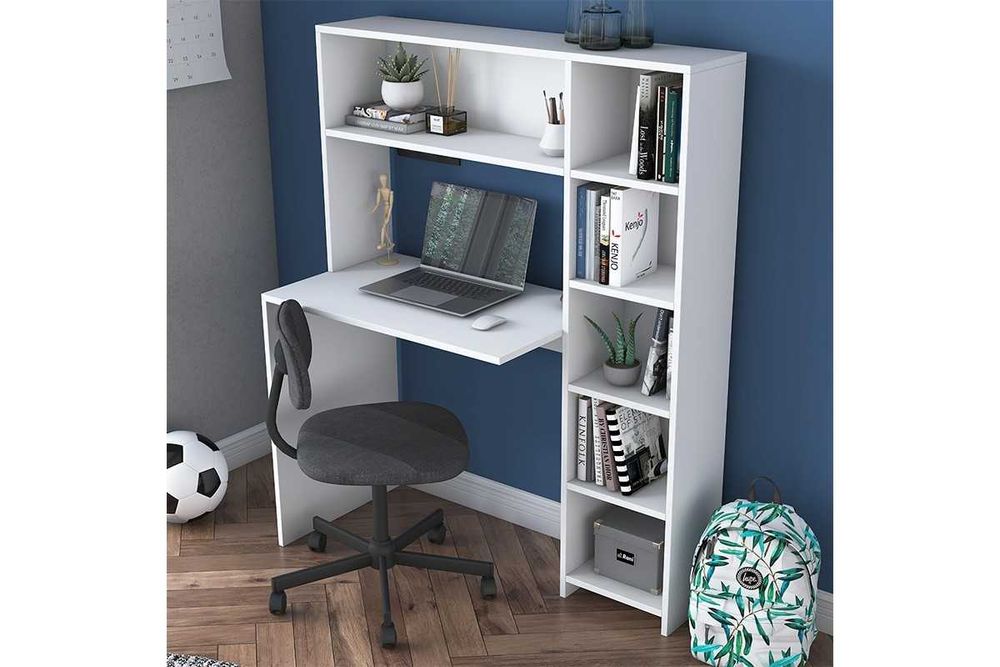 Бюро Puzzle-home 2025, ПДЧ, Сонома или Бял, 113x40x142cm, ПРОМО!