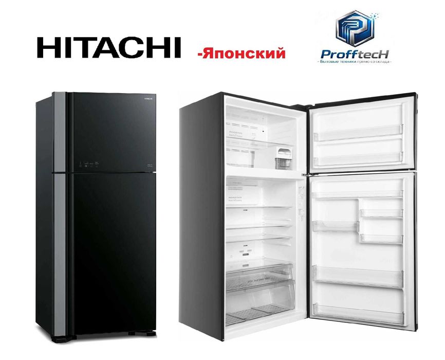 Холодильник двухкамерный HITACHI сенсорной двери, энергоэффективно