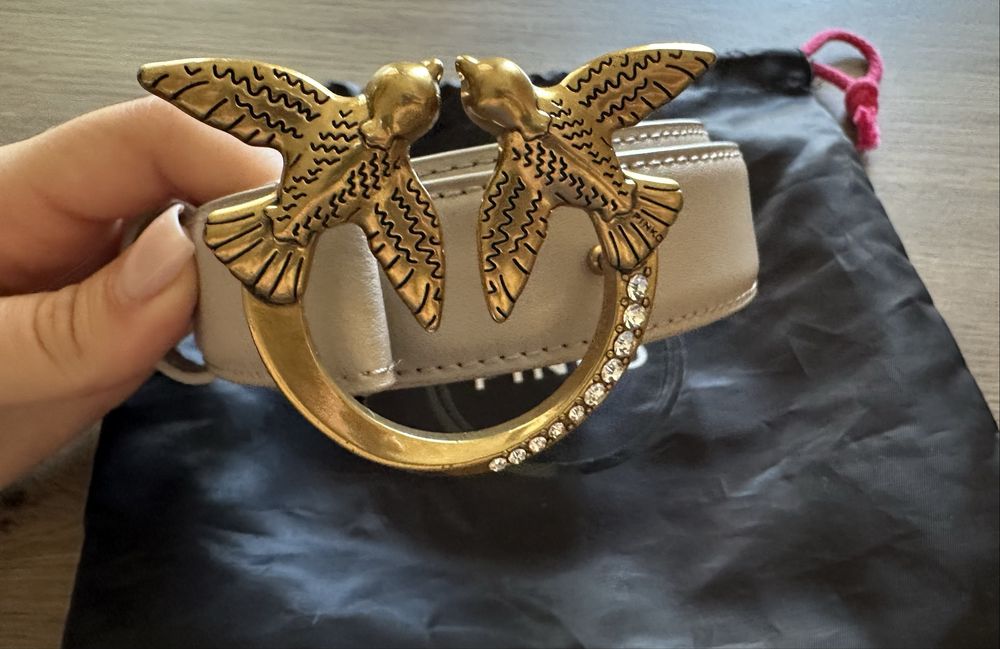 100% Оригинален дамски колан Pinko с камъчета