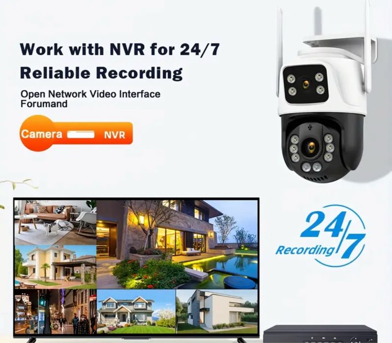 Camera supraveghere wifi lentile dubl  WIRELESS 8MP 4K  iCSee