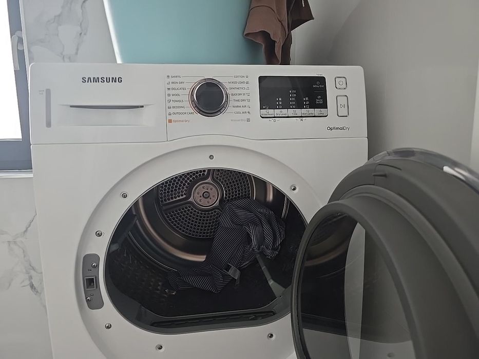 Uscator de rufe SAMSUNG DV80M5010QW/LE, pompa de caldura, 8kg, 16 programe, Clasa A++, alb