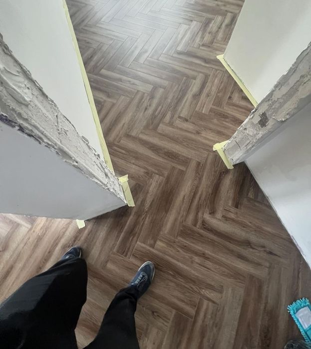 Укладка ламината, елочкой