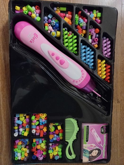 Набор для девочек для плетения косичек с бусинами