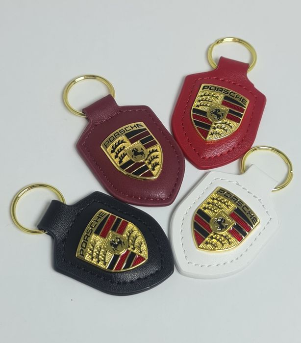 Breloc-Piele-Sigla-Logo-Stema-Emblema-Porsche-Cayenne-Panamera-Macan-Cayman-911