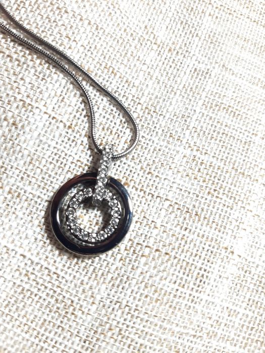 Сребърно колие с кристали Swarovski
