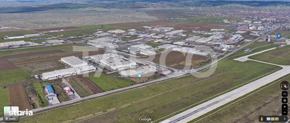 Teren intravilan 2 ha deschidere drum zona Industriala Vest Sibiu