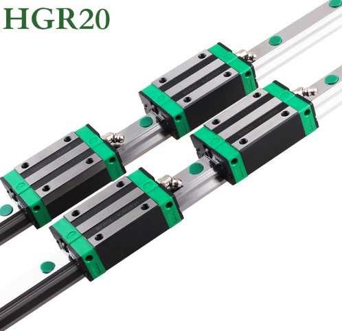 Комплект линейни водачи HGR20 1200 мм, 2 водещи шини HGR20 + 4 плъзгащи блока HGH20CA, линейни направляващи релси за 3D принтери и CNC фрези