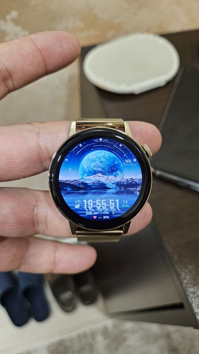 Часовник HUAWEI WATCH GT3 Gold Stainless Case White Leather Strap 42MM