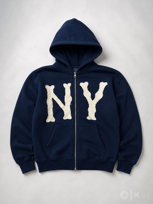 NY Zip Hoodie - Navy Blue
