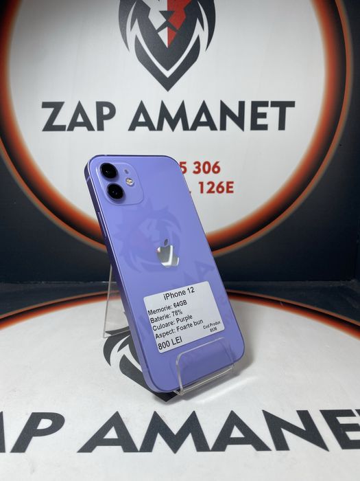 ZAP AMANET Vitan - iPhone 12 - 64GB - Purple - 78% baterie