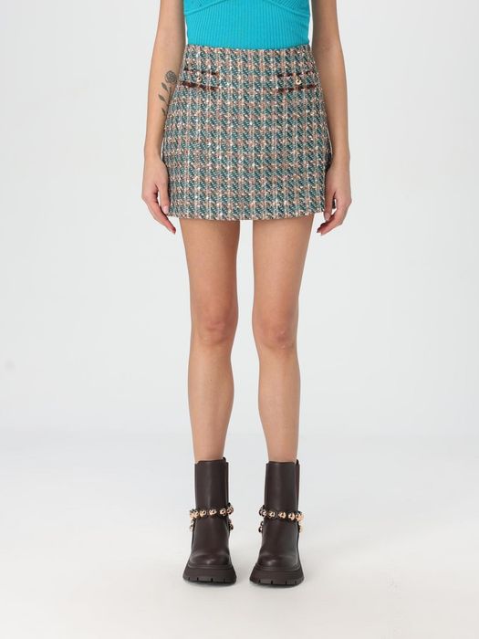 Къса пола Twinset,М и L/XL ,букле,тюркоаз/златисто,нова с етикет!