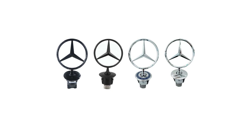 Емблема за Мерцедес за преден капак Мерник - Синя, Черна, Хромирана